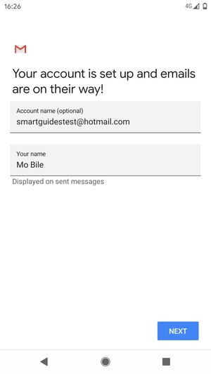 Give your account a name and enter your name. Select NEXT