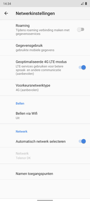 Scroll naar en selecteer Namen toegangspunten