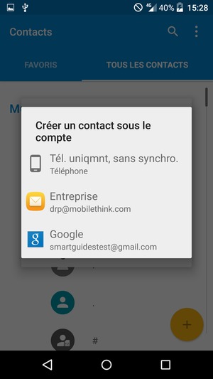Sélectionnez votre compte Google