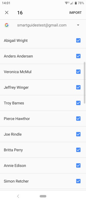 Select the v button