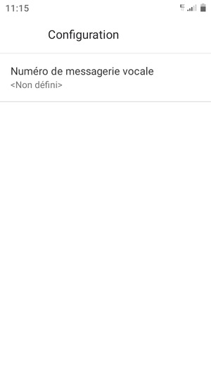 Sélectionnez Numéro de messagerie vocale