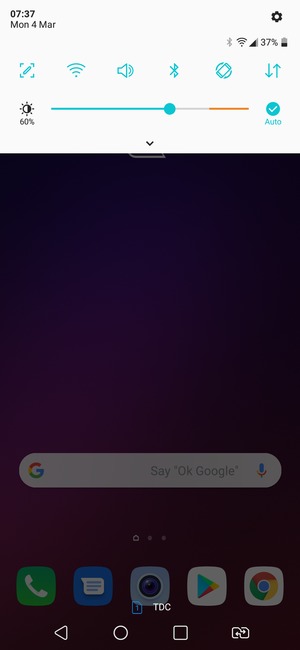 Slide down the top menu again