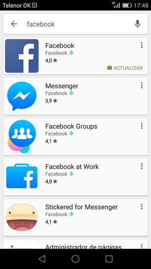 Seleccione la aplicación