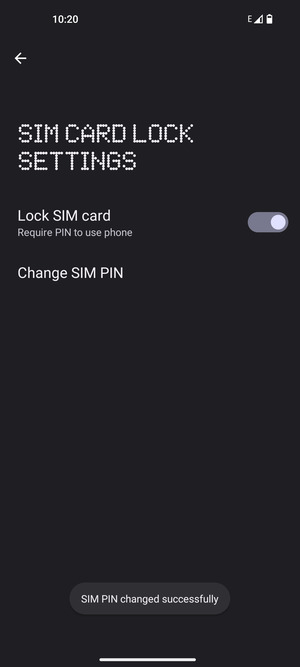 Your SIM PIN has been changed
