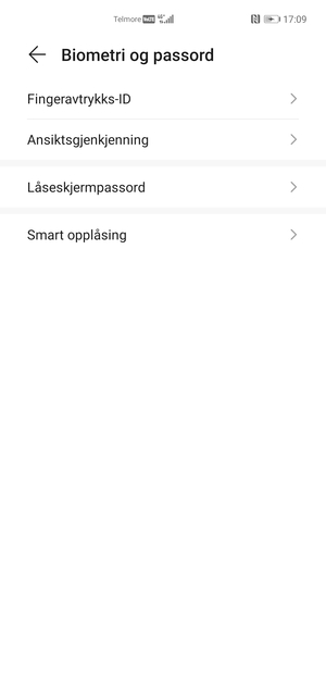 Velg Låseskjermpassord