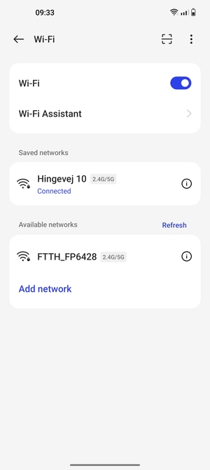 You are now connected to the Wi-Fi network
