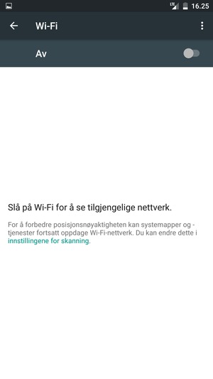 Slå på Wi-Fi