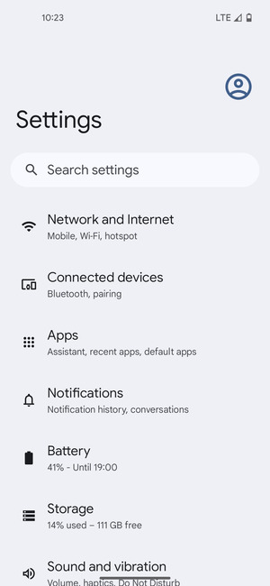Select Network and Internet