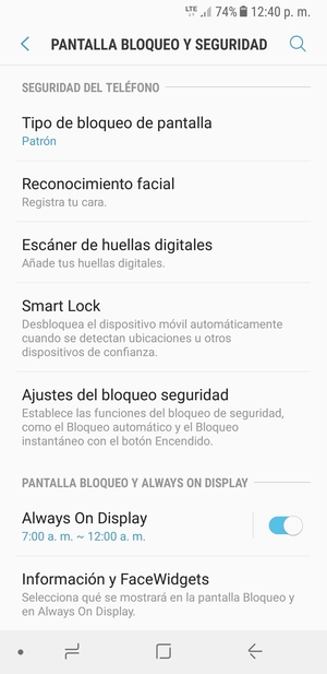 El teléfono ha sido asegurado con un bloqueo de pantalla