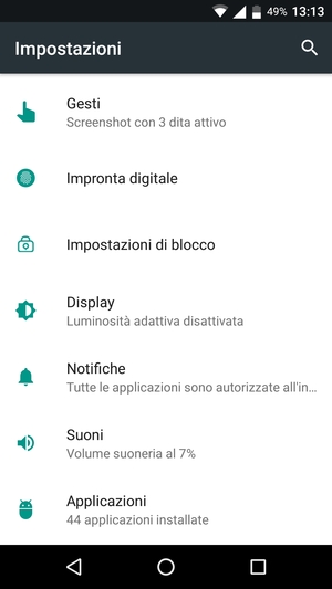Scorri e seleziona Impostazioni di blocco