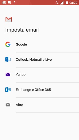 Seleziona Exchange e Office 365