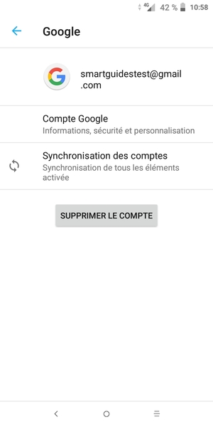 Sélectionnez Synchronisation des comptes