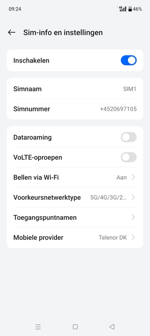 Om van netwerk te wisselen in geval van netwerkproblemen, selecteert u Mobiele provider
