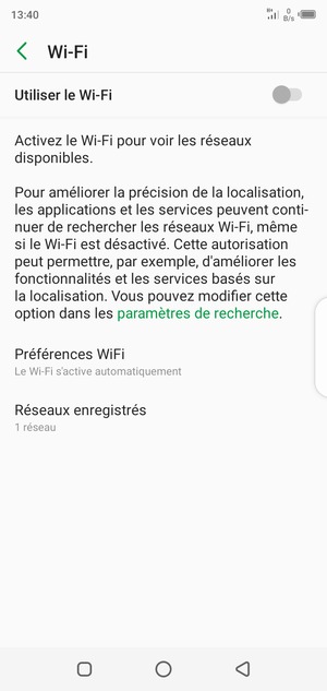Activer le Wi-Fi