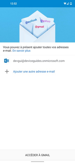 Sélectionnez ACCÉDER À GMAIL