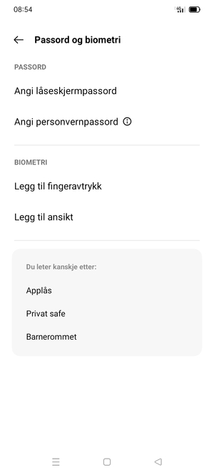 Velg Angi låseskjermpassord