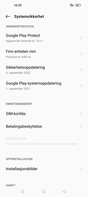 Velg  SIM-kortlås
