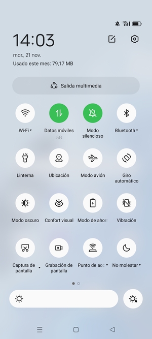 Seleccione Modo silencioso para cambiar al modo silencio