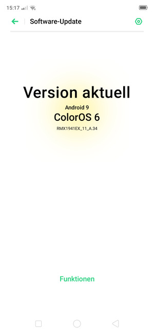 Falls Ihr Handy aktualisiert ist, wird Ihnen der folgende Bildschirm angezeigt
