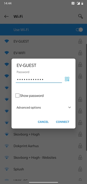 Enter the Wi-Fi password and select CONNECT