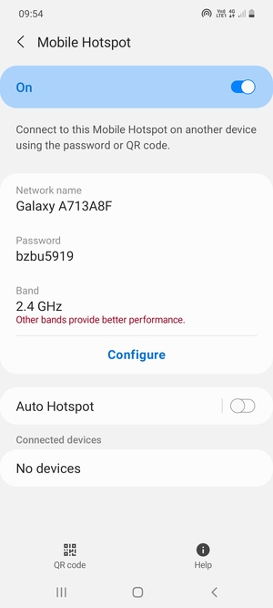 Your phone is now set up for use as a modem