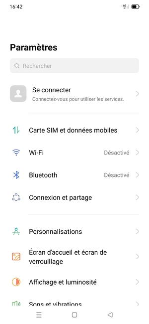 Sélectionnez Carte SIM et données mobiles