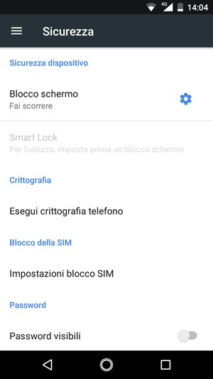 Seleziona Impostazioni blocco SIM