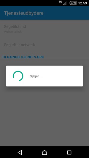 Afvent at søgningen er afsluttet