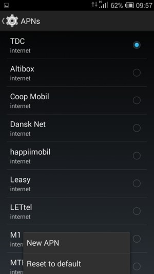 Select Reset to default
