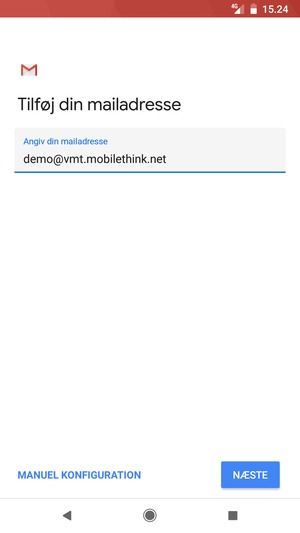 Indtast din e-mailadresse og vælg NÆSTE