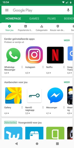 Selecteer de zoekbalk