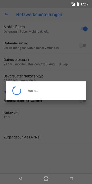 Warten Sie, bis die Suche abgeschlossen ist