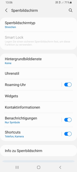 Wählen Sie Sperrbildschirmtyp