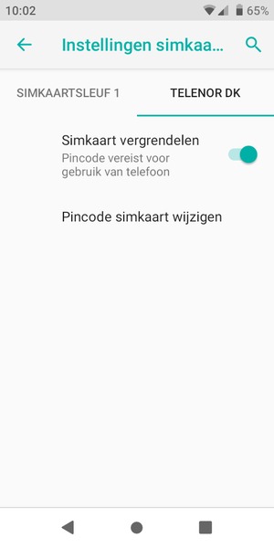Selecteer Public en Pincode simkaart wijzigen