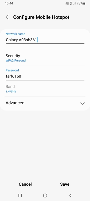 Enter a password of at least 8 characters and select Save
