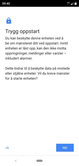 Velg ønsket alternativ