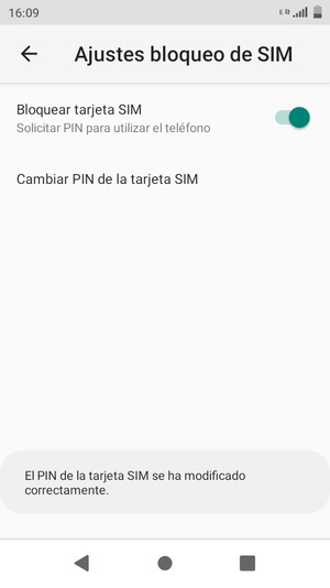 Su PIN de la tarjeta SIM ha sido cambiado