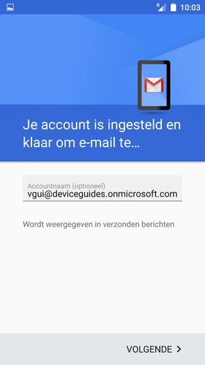 Geef uw account een naam en selecteer VOLGENDE