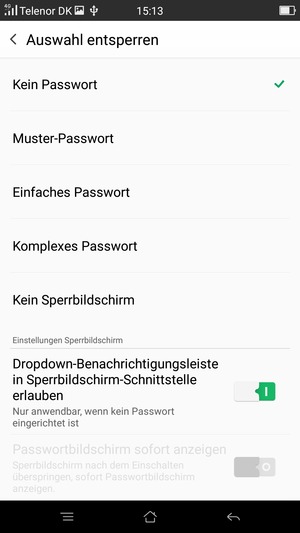 Wählen Sie Muster-Passwort