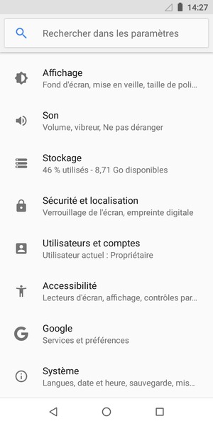 Faites défiler et sélectionnez Sécurité et localisation