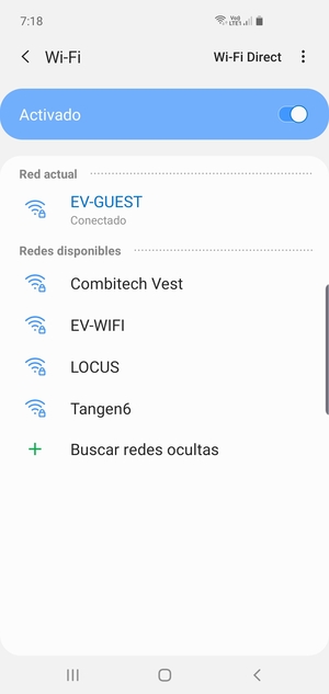 Ahora está conectado a la red Wi-Fi