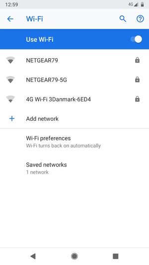 Select the wireless network you want to connect to