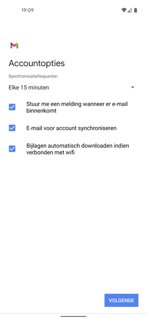 Selecteer VOLGENDE