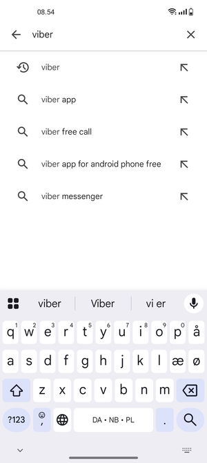 Indtast navnet på appen og vælg Søg