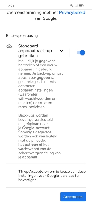 Selecteer Accepteren