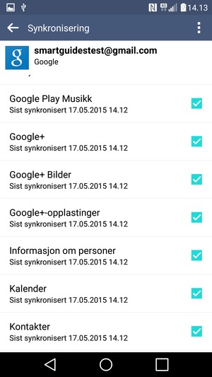 Forsikre deg om at Kontakter er valgt