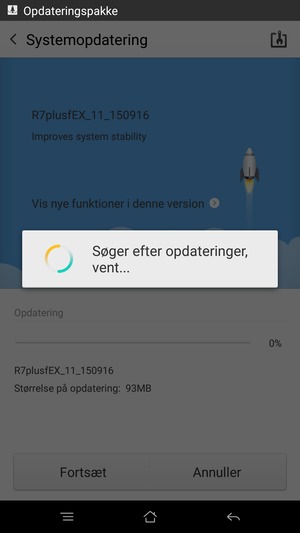 Afvent at søgningen er afsluttet