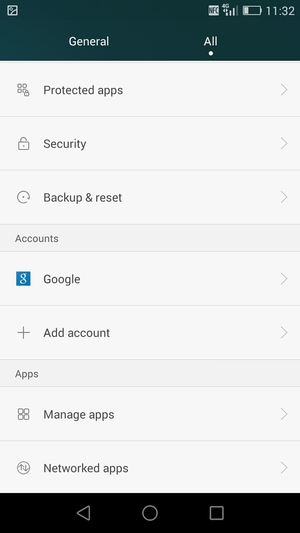 Scroll to and select Backup & reset