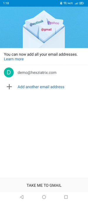 Select TAKE ME TO GMAIL