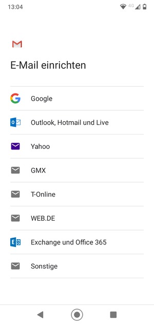 Wählen Sie Exchange und Office 365